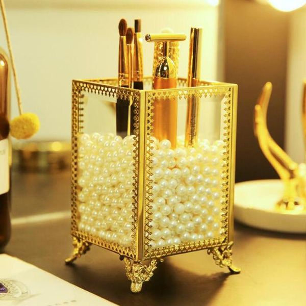 

single compartment skincare makeup organizer clear make up organiser room dressing table cosmetic box brush holder metal frame storage boxes