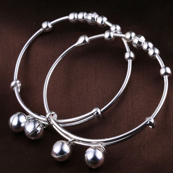 

925 silver baby bell silver bracelet, Red;blue