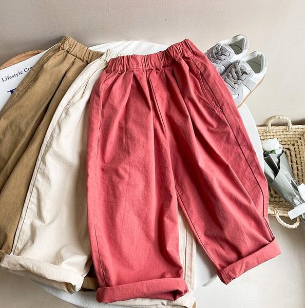 

trousers 2021 girls boys long pants autumn cotton fashion kids 1-8t oa392, Blue