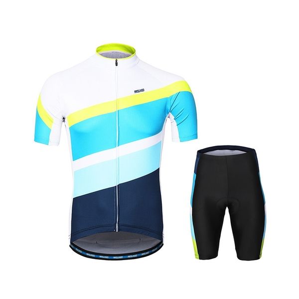 

arsuxeo summer sweat wicking breathable quick drying cycling short sleeve mountain biking suit 84 series, Gray