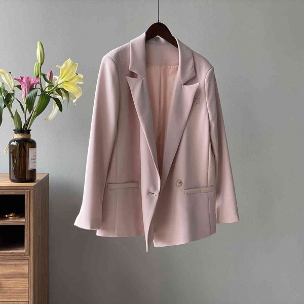 

women's suits & blazers spring jackets turn down collar long sleeve pink blazer casaco feminino for 23ax, White;black