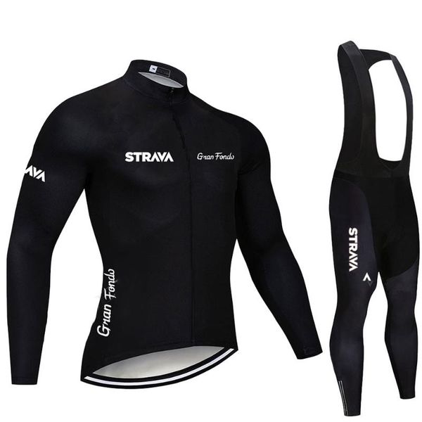 

riding strap long sleeve pro team spring thermal fleece mens cycling jersey set maillot mtb mountain cyclebike clothing racing sets, Black;blue