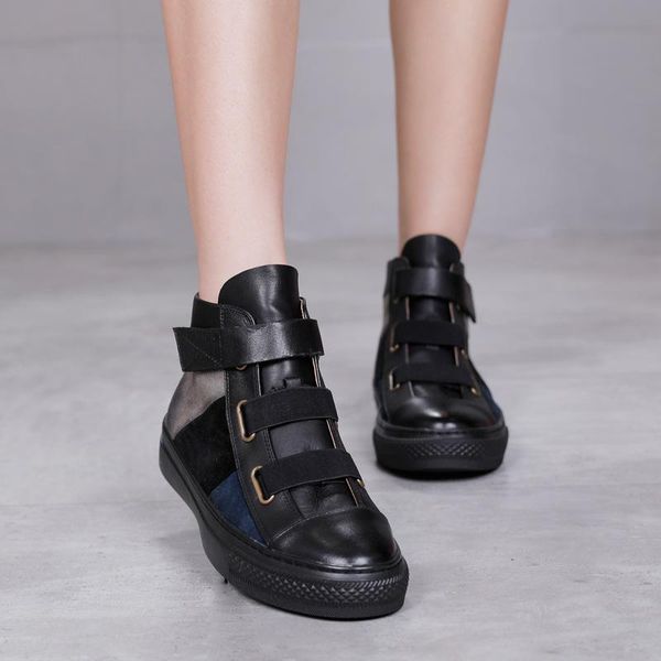 

boots 2021 autumn and winter leather low-heeled round toe flat-bottomed solid color low-tube fashion women's british, Black