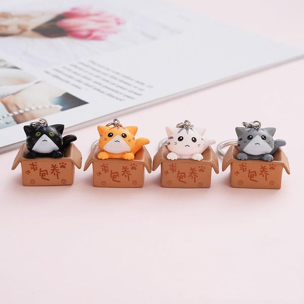 

keychains wholesale 20pcs/lot cat key chain creative gifts ring holder for bags car phone decoration keyring, Silver