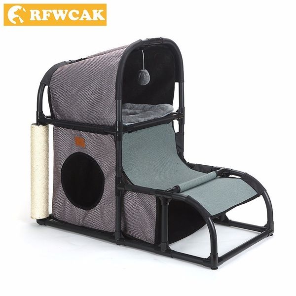 

cat toy house bed hanging balls tree kitten furniture scratchers solid wood for cats climbing frame removable cat condos