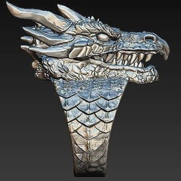 

cluster rings vintage punk domineering dragon head ring men alloy biker rock skeleton for women boho gothic unique jewelry anillos mujer, Golden;silver