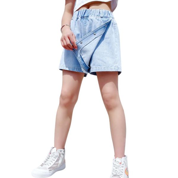 

jeans for girl solid color children's denim casual style summer clothing, Blue