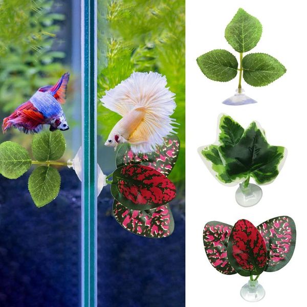

decorations fish tank artificial leaf betta rest spawning ornamental plant relaxing leaves hammock
