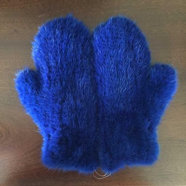 

five fingers gloves 7 colors brand knitted genuine real women' winter thermal full finger ag-41, Blue;gray