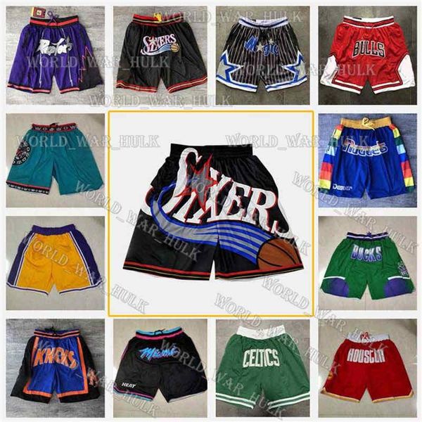 

2021 team basketball short just don sport shorts hip pop pant with pocket zipper sweatpants blue white black red pink stitched good men