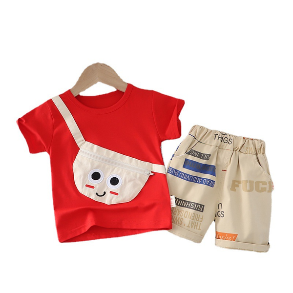

clothing sets summer kids fashion clothes children boys girls t shirt shorts 2pcs/sets baby infant cartoon toddler cotton sportswear, White