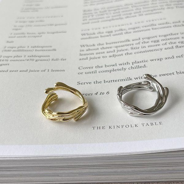 

wedding rings south korea east gate ins golden net red personality cold preparation ring female fashion simple hand ornaments wholesale, Slivery;golden