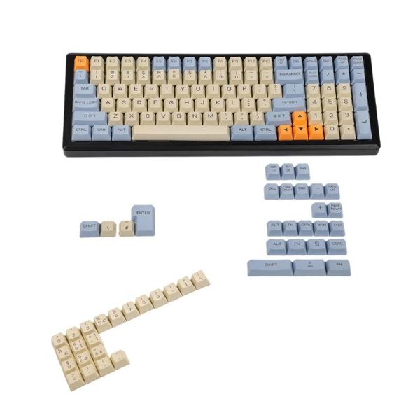 

laser etched uk italian spain german iso oem profile thick pbt keycap for mx mechanical keyboard ymd96 kbd75 104 87 61 keyboards