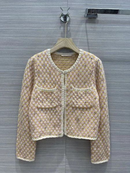 

milan runway sweaters 2022 spring long sleeves o neck women's coats high end jacquard cardigan women designer sweater 0217-5, White;black