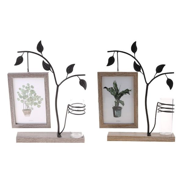

frames family picture frame 4x6 vertical metal tree desk po with decorative bud vase double sides display unique gifts