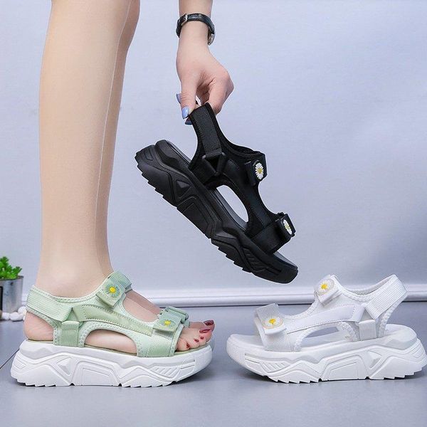 

sandals female sandal espadrilles platform soft 2021 summer sale of women's shoes girls high comfort beach flat beige fashion back s, Black