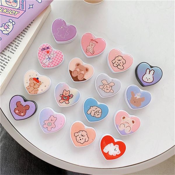 

cell phone mounts & holders cartoon epoxy love heart foldable mobile holder stand finger griptok for 12 note 20 support