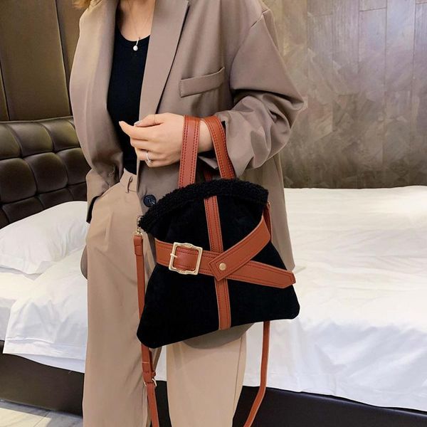 

evening bags quality scrub leather bucket crossbody for women retro luxury shoulder bag winter lady designer handbags and purses