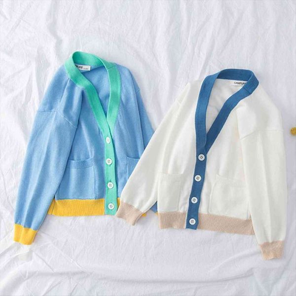 

autumn kids cardigan baby girls boys sweater v neck long sleeve cotton cardigans children clothes, Blue