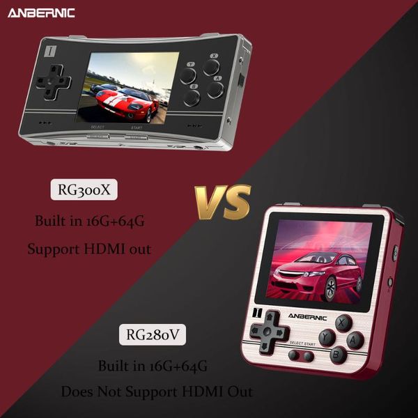 

portable game players anbernic rg300x rg280v small pocket player retro console built in 5000 games 64 bit support ps1 for kids boyfriend