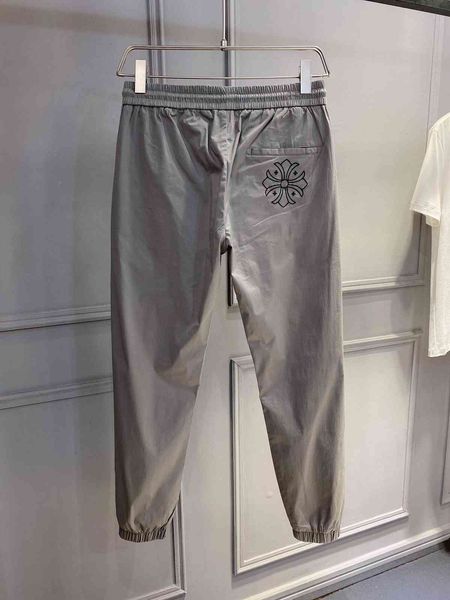 

corduroy crosin leather cross embroidery casual leggings men's, Black