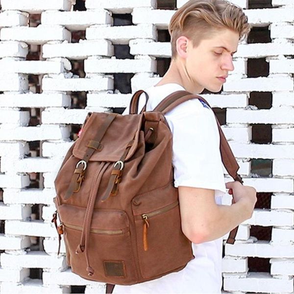 

outdoor bags men's travel shoulder vintage rucksack camping waterproof augur backpack lapbag student