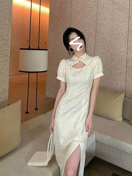 

ethnic clothing 2021 chinese improved cheongsam dress french style qipao collar bodycon oriental young lady elegant party sexy, Red