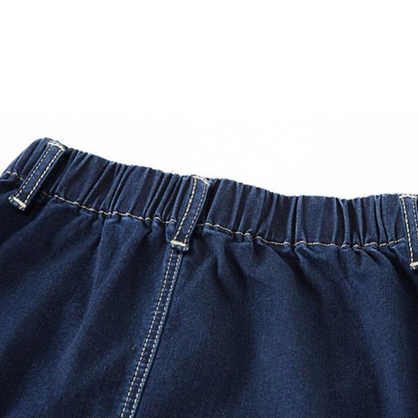 

fashion a-line women skirt large size spring summer casual mid-calf simple fringed burrs denim skirts l-5xl 524, Black