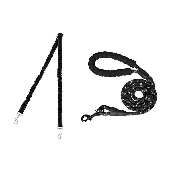 

dog collars & leashes 2pcs/set waterproof durable wear resistant anti bite home leash heavy duty auto retractable adjustable walking univers