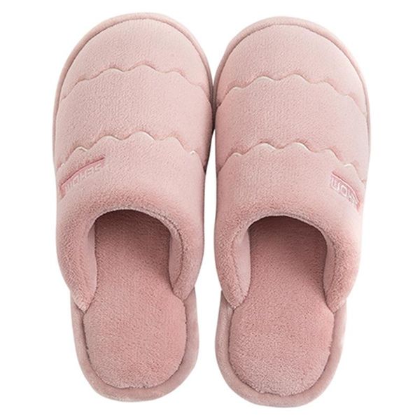 

nice women winter home slippers solid non-slip warm indoors bedroom floor shoes plush couple faux fur slides flip flops, Black