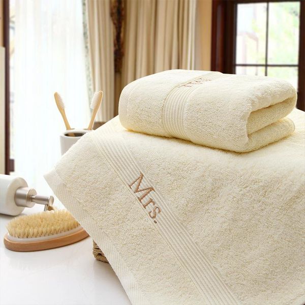 

towel pure cotton mr mrs el embroidered couple gift housewear furnishings man women party favors home decoration