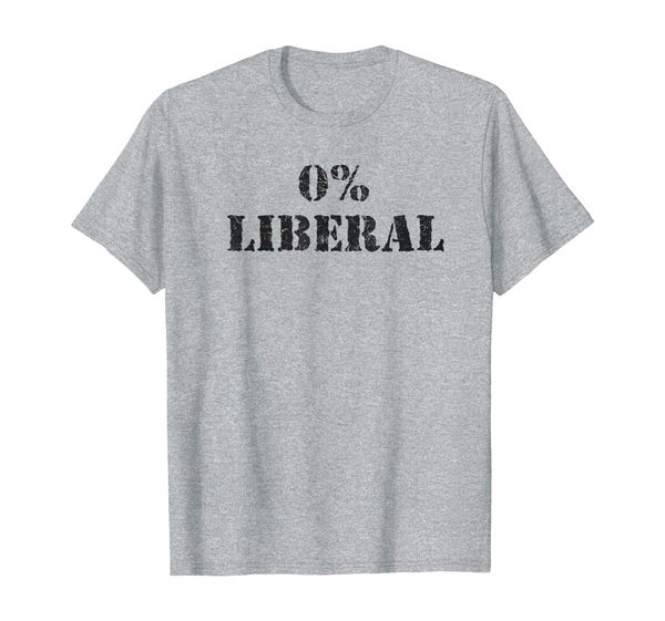 

0% liberal conservative republican libertarian political t-shirt, White;black