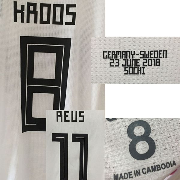 American College Football Wear Match Worn Player Issue Kroos maillot Reus Muller con distintivo della toppa di calcio del gioco MatchDetail