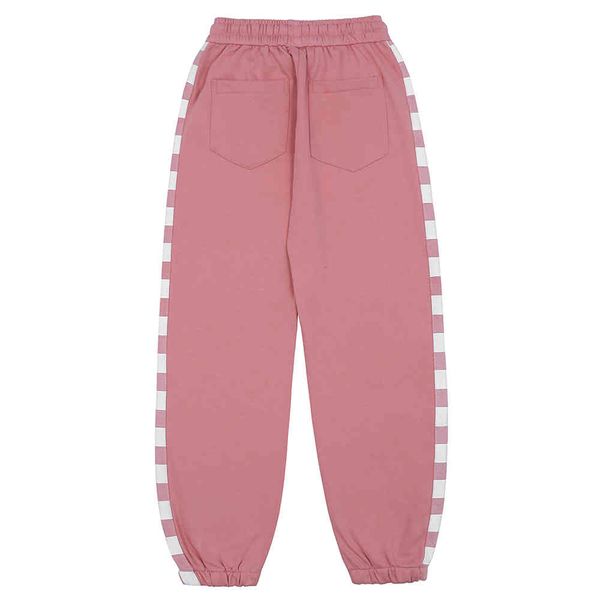 

men's pants aolamegs male sweatpants plaid printed side stripe ribbon casual breeches cozy joggers high-street pants all streetwear gam, Black
