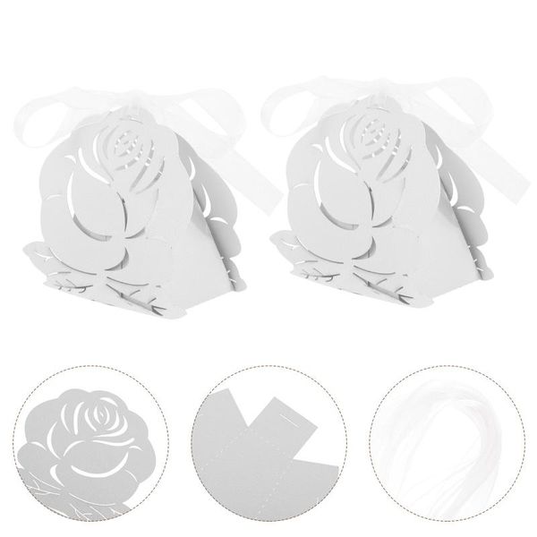 

gift wrap 20pcs rose-shaped hollow boxes wedding candy unique style cases