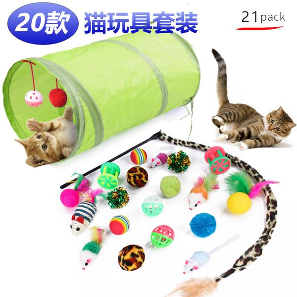 

pet toy set 2 channel tease cat stick plush imitation mouse combination