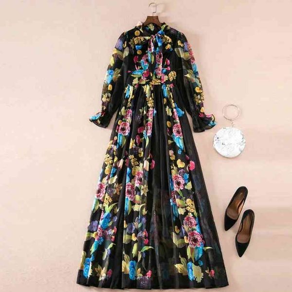 

runway dresses the latest high-quality black print holiday dress in europe and america kk8f