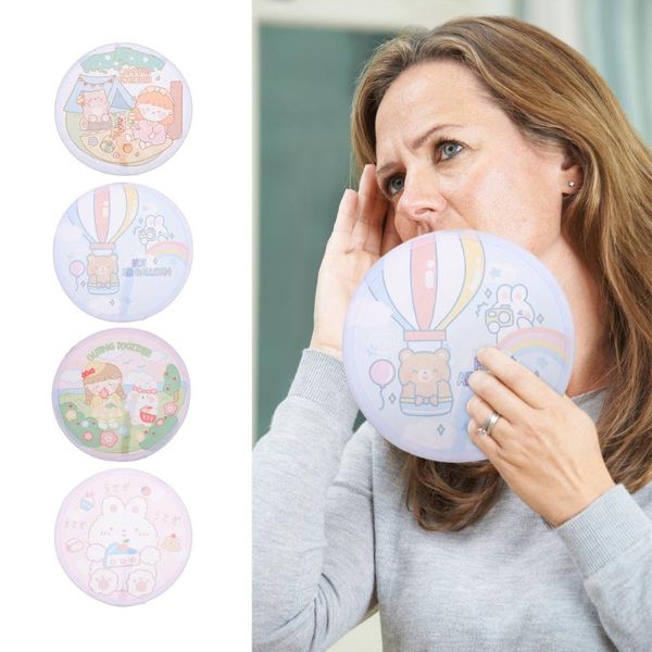 

other home decor 5pcs mini cartoon round fan adorable portable handheld folding