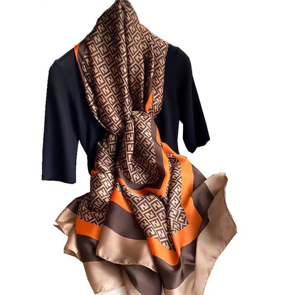 

shawl Spring, summer and Autumn Korean letter New forging imitation silk scarf women's decorative shawl sun protection beach towel, Blue;gray