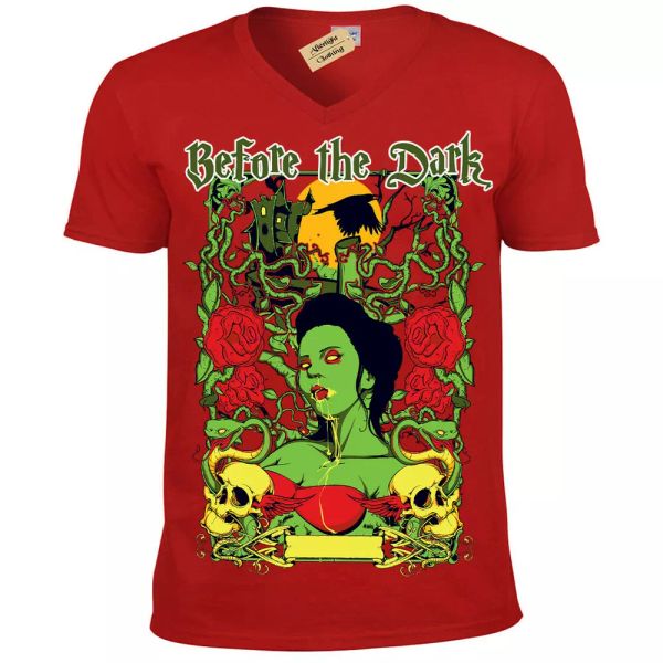 

before the dark camiseta vampiro gÃ³tico calavera hombre cuello en v, White;black