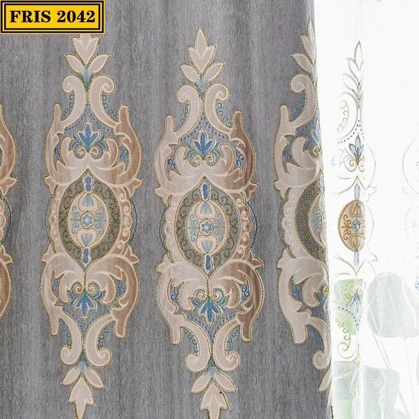 

curtain & drapes european-style chenille embroidered curtains custom shading finished for living dining room bedroom