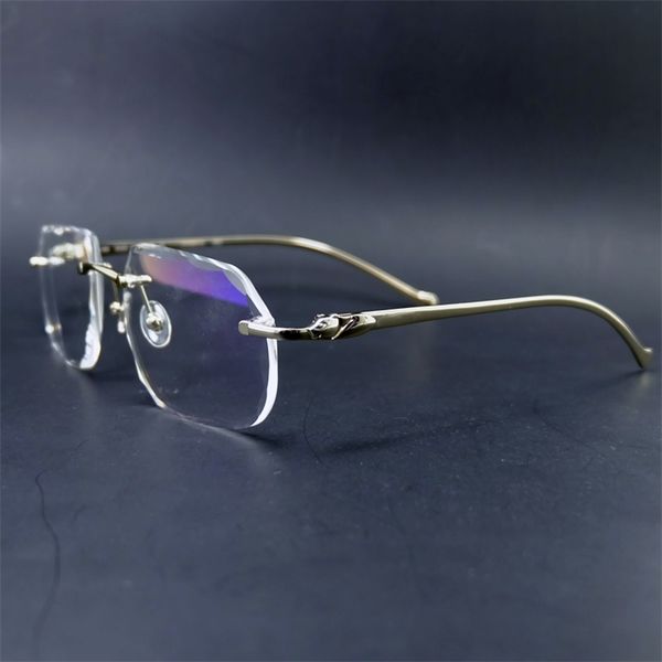 

diamond cut eyeglasses frame clear carter rimless eye glasses frame for men and women luxury spectacles oculos ee gau, White;black