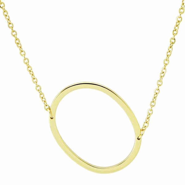 

fashion letter necklaces pendants alfabet initial o-t necklace gold colorstainless steel choker women jewelry pendant, Silver
