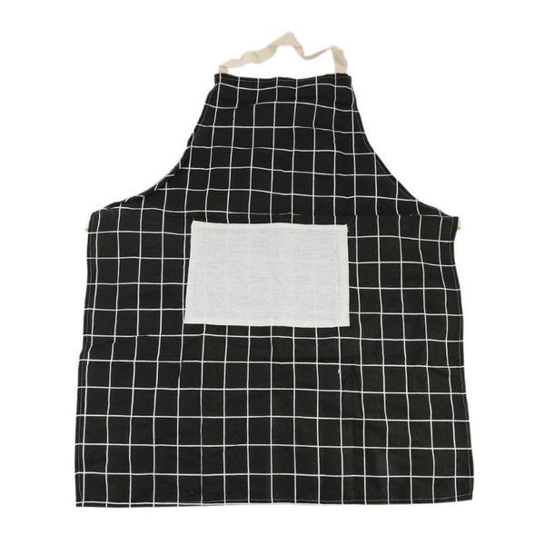 

fashion printed household kitchen apron with pocket soft cotton linen cooking aprons dining room restaurant halterneck