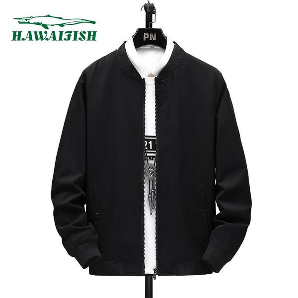 

men's jackets hawaifish brand men 2021 business casual slim fashion chaqueta hombre solid color black bomber jacket male, Black;brown