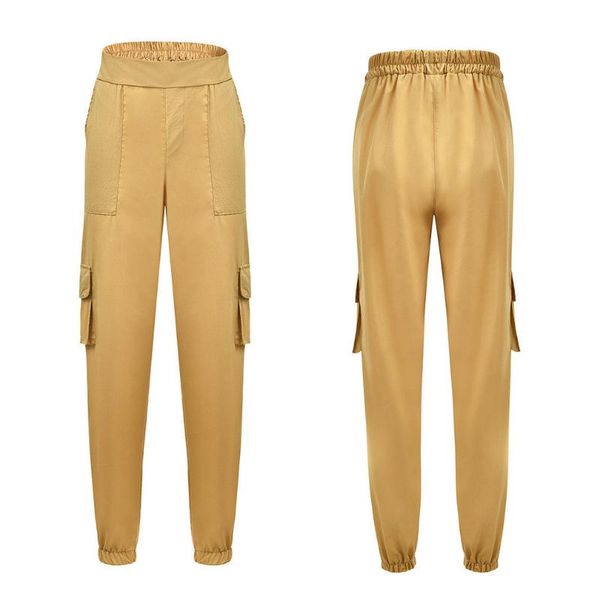 

women's pants & capris women high waist harem cargo trousers ladies solid punk side pocket loose long, Black;white