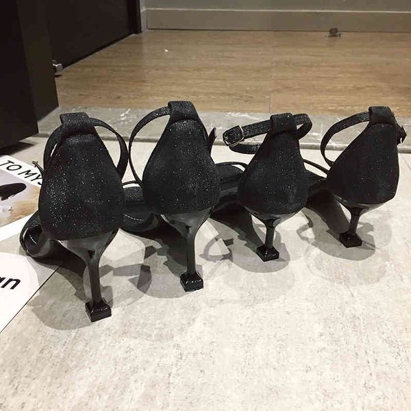 

sandals summer korean fashion all-match high heels fofi, Black