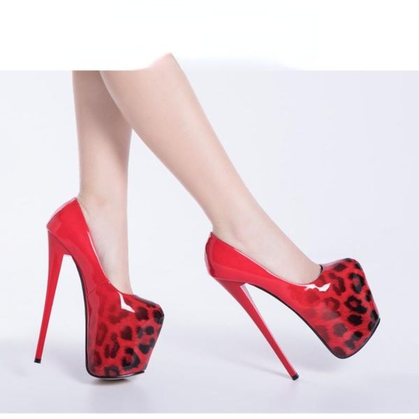 

dress shoes luxury high-end women high heeled gradient leopard 19 cm nightclub entertaining womens pumps extreme dance shoe, Black