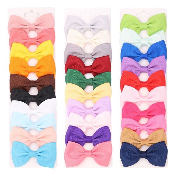 

10pcs/set grosgrain ribbon bowknot hair clips for cute girls colorful 2021 hairpins barrettes headwear kids hair accessories, Slivery;white