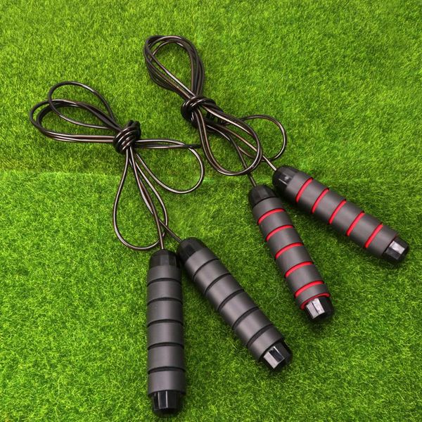 

2pcs weight bearing fitness wire jump rope students skipping ropes gym workout equipment (black+red)